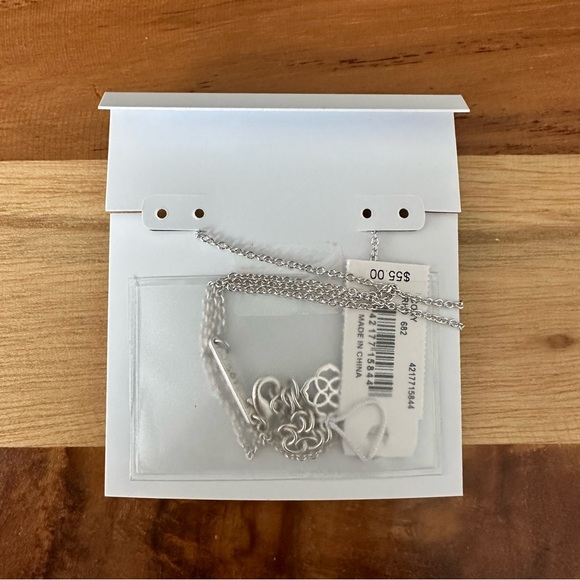 Kendra Scott Cory Rhodium Rose Quartz Necklace - Picture 2 of 3